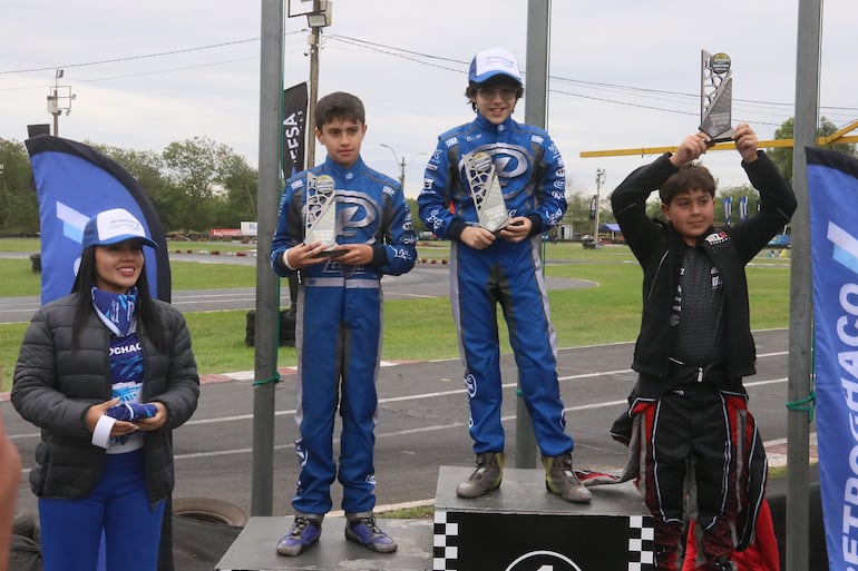 Así quedó conformado el podio de la categoría Rotax Micro Max.