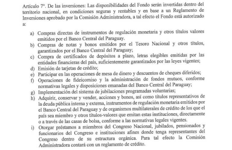 Propuesta de modificación a la Caja Parlamentaria.