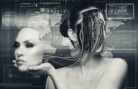 Concepto de robot hiperrealista.