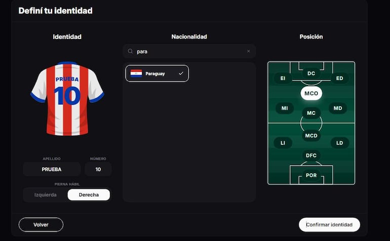 Camiseta de fútbol de Paraguay en colores rojo, blanco y azul, con el número 10 en la parte posterior.