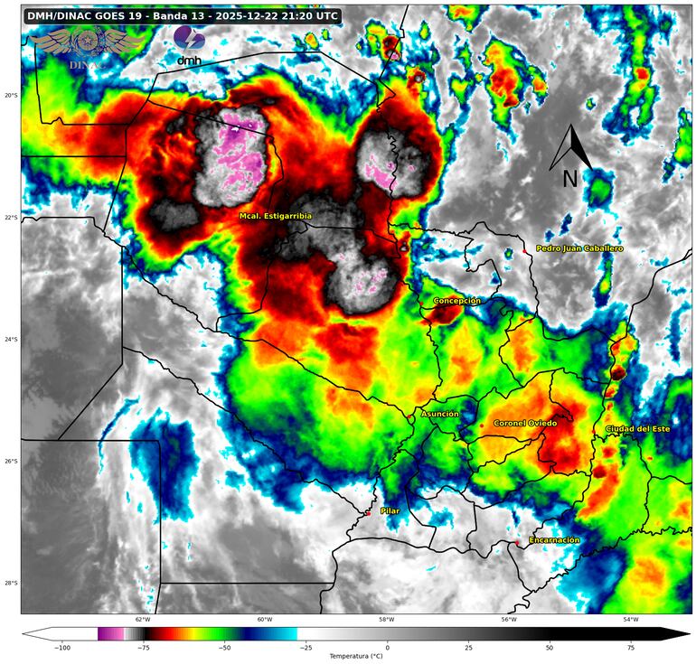 Tormentas sobre el territorio nacional.