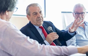 Eduardo Frei, expresidente de Chile, durante una conferencia en Cartagena de Indias, Colombia. (Foto: Emmanuel Upegui, cortesía Fundación Gabo)