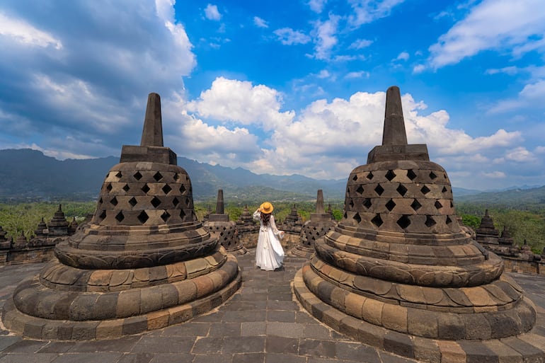Borobudur, Isla de Java, Indonesia.
