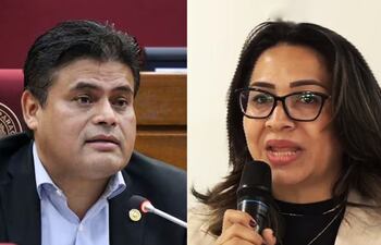 Diputado Santiago Benítez y Cinthia González, viuda del periodista asesinado Leo Veras.