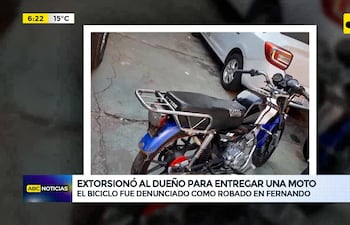 Video: Extorsionó al dueño para entregar una moto