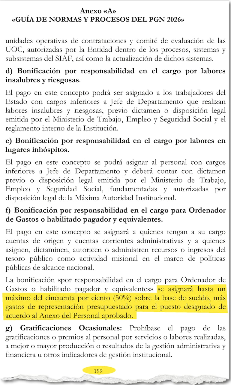 La página 199 del decreto reglamentario que usa Bachi como justificativo.