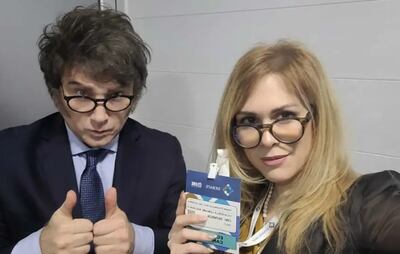 Javier Miley y Lilia Lemoine.