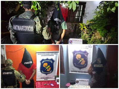 Varias personas fueron aprehendidas tras una serie de allanamientos realizados por el Departamento Antinarcóticos de la Policía Nacional.