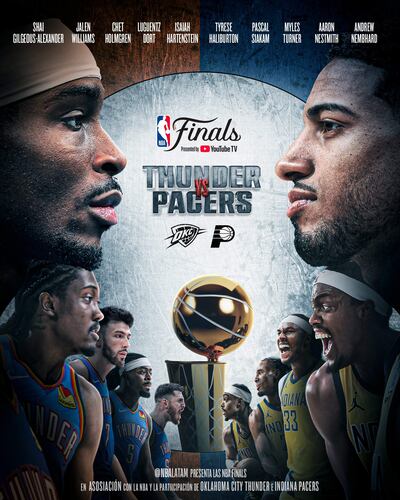El anuncio de las finales entre OKC y Pacers, desde mañana. @NBALatam
