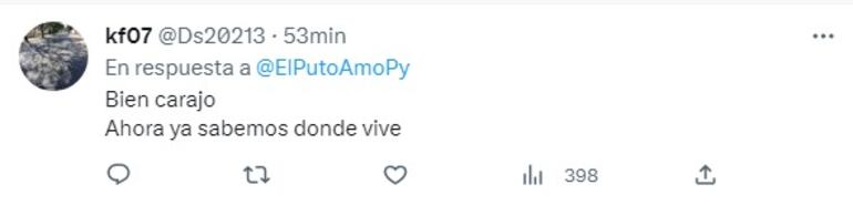 Este tuit aparece como respuesta a la publicación de Julián Crocco donde se ve la notificación judicial con los datos personales de Sara Dihl.