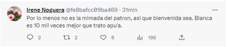 Respuestas al tweet de Norma Aquino, "Yami Nal", senadora electa por el Partido Cruzada Nacional, en el que arremetió contra la senadora colorada independiente, Blanca Ovelar, quien estaría buscando el apoyo de la oposición para presidir el Congreso.