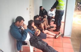 Los detenidos en la Dirección de Policía de Alto Paraná.