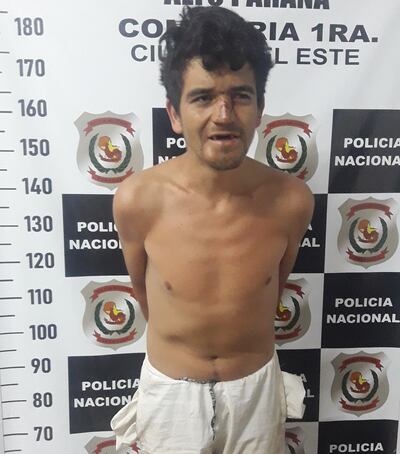 Richard Noguera González, detenido esta madrugada en la zona céntrica de Ciudad del Este.