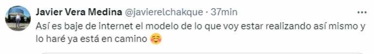 Publicación del senador Javier "Chaqueñito" Vera en su perfil de X.