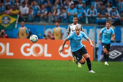 Freddy Ariel Noguera Rolón, delantero paraguayo zurdo de 19 años, debutó con Grêmio, en la victoria 1-0 ante Atlético Mineiro (FOTO: LUCAS UEBEL/GREMIO FBPA).