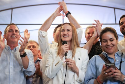 Imagen ilustrativa: a ingeniera civil Soledad Nuñez (c), de la centrista Alianza Juntos por Asunción, será la futura intendenta de Asunción tras vencer al candidato del Partido Colorado, Camilo Pérez.