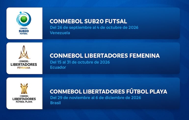 Torneos Conmebol 2026.
