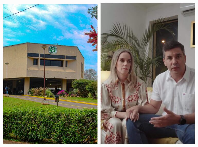 El presidente  Santiago Peña y Leticia Ocampos en un video se indignó por la situación de Itauguá.