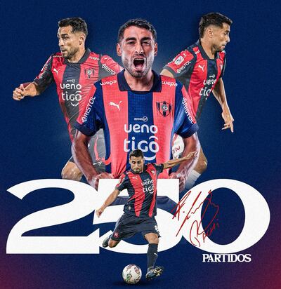 Federico Carrizo, con 250 partidos en Cerro Porteño.