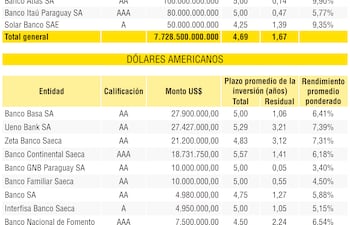 Instrumentos emitidos y garantizados por entidades financieras