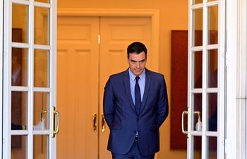 El presidente del Gobierno de España, Pedro Sánchez, en el palacio de La Moncloa, en Madrid.