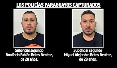 Suboficial segundo Bonifacio Fabián Brítos Benítez y su hermano, el también suboficial segundo Miguel Alejandro Brítos Benítez, capturados en Brasil.