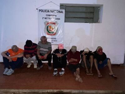 Los detenidos en el marco del operativo de seguridad por el partido Paraguay vs. Uruguay, en el Defensores del Chaco.