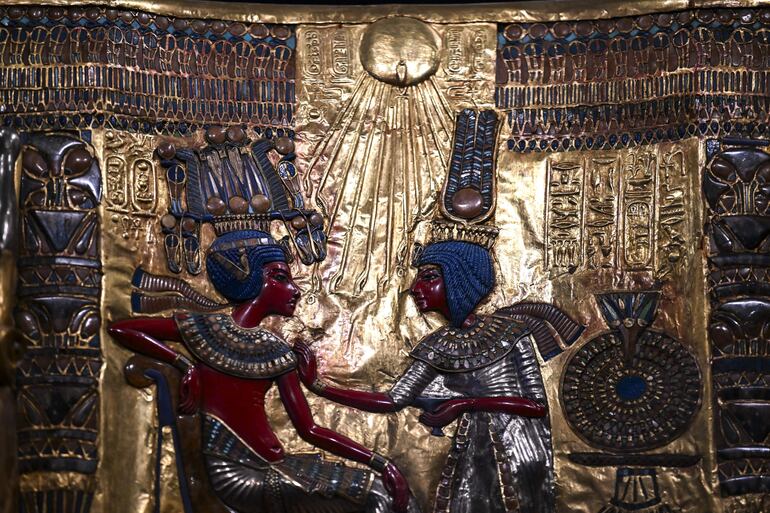 Parte de la exhibiación en Giza, en el Gran Museo Egipcio.