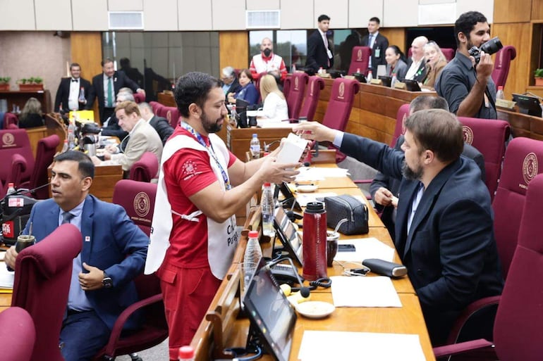 Video: Cruz Roja juntó aportes en el Senado y Celeste Amarilla reaccionó así