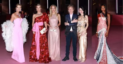 Las hermanas Spencer, Mick Jagger y Melanie Hamrick, y Naomi Campbell en la gala del Museo Británico (Getty Images)