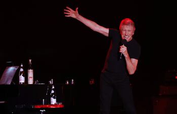 El músico británico Roger Waters, cofundador de la mítica banda de rock Pink Floyd, durante su presentación en Santiago de Chile.