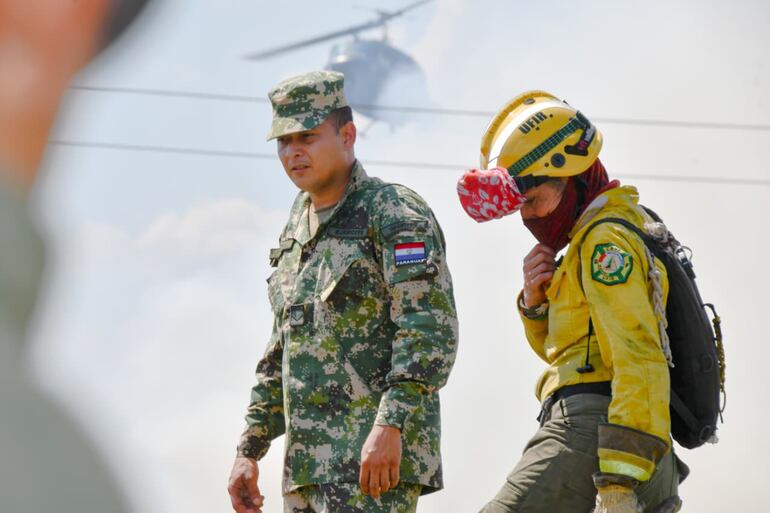 Tres focos de incendio se desarrollan en Benjamín Aceval y Nueva Asunción