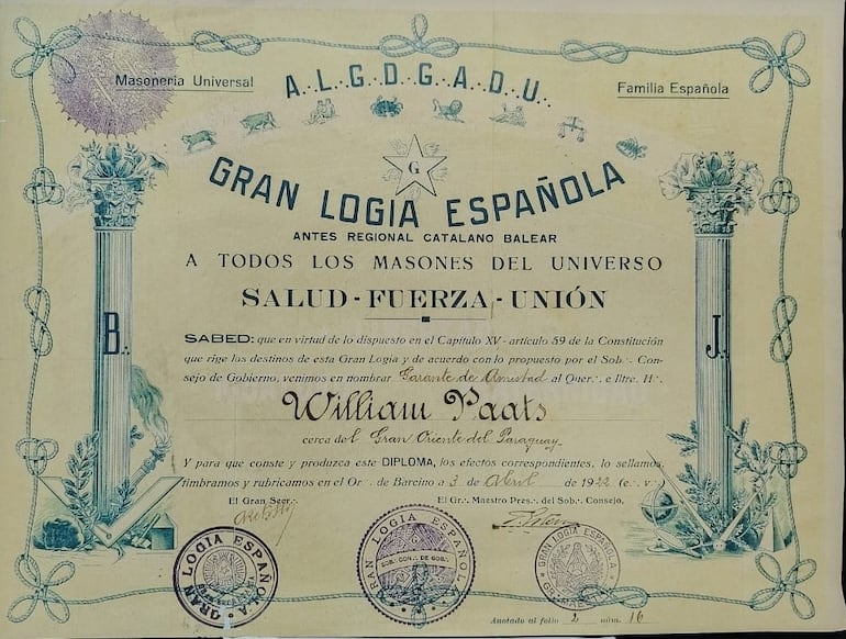 Carta de garante. William Paats.