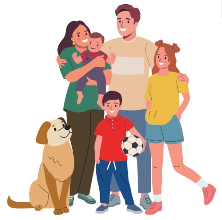 Imagen de una familia feliz.