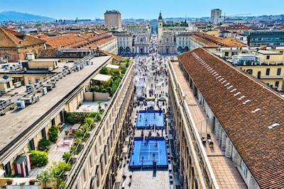 "El centro de Turín abraza las Nitto ATP Finals", anunció la Casa del Tennis italiano con esta imagen.