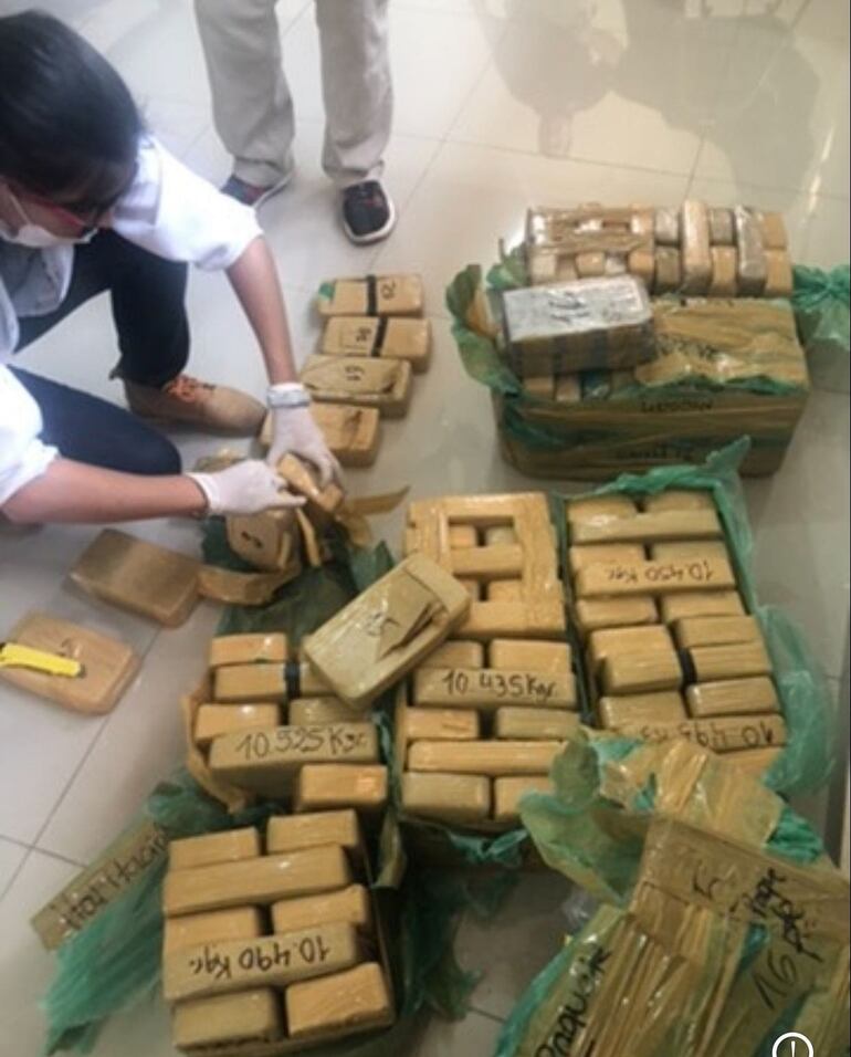 Droga incautada en la vivienda de Julián Reinaldo Núñez Benítez, detenido en el 2019 por tenencia y comercialización de cocaína.