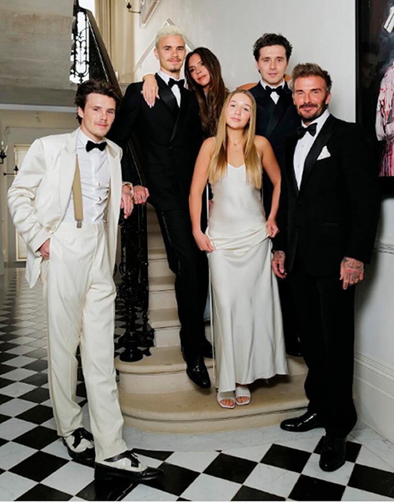 David Beckham y sus hijos.