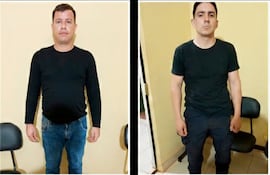 Cergio Germán Chamorro Villalba, Manuel Garcete Franco y Hugo Javier Mora Acosta, policías de Independencia detenidos por el asalto en Caaguazú.