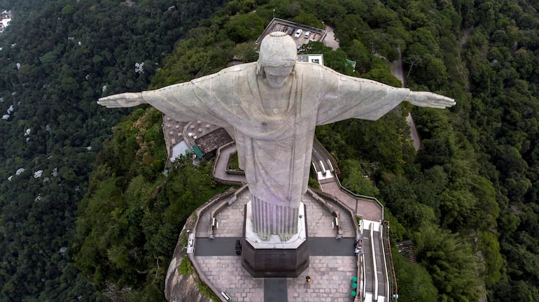La estatua del Cristo Redentor, en Río de Janeiro (Brasil).
