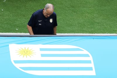 Marcelo Bielsa, director técnico de Uruguay, durante el partido del Grupo H de la Copa Mundial de la FIFA 2026 entre Arabia Saudita y Uruguay en el Miami Stadium, en Miami, Florida.