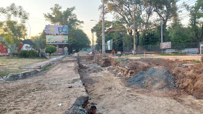 Así avanzan las obras sobre la avenida Mariscal López, este 22 de enero.