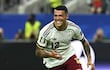 Spain's defender #12 Pedro Porro celebrates scoring his team's second goal during the 2026 World Cup football tournament semi-final match between France and Spain at the Dallas Stadium in Arlington on July 14, 2026. (Photo by Paul ELLIS / AFP)