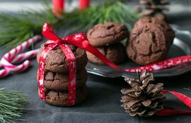 Cookies navideñas de chocolate.