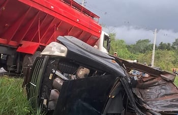 Así quedó el vehículo de la mujer fallecida en Altos tras el accidente.