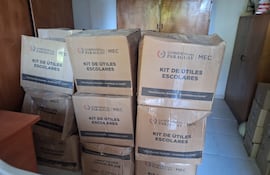 Llegada de kits escolares a Fuerte Olimpo, Alto Paraguay