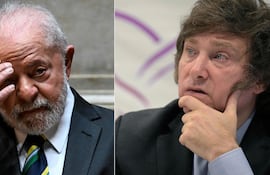 Los presidentes de Brasil, Luiz Inácio Lula da Silva; y de Argentina, Javier Milei.