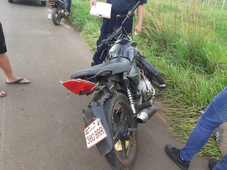 La motocicleta que al momento del accidente estaba guiado por un menor de 13 años.
