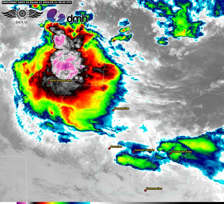 Zona de cobertura del temporal previsto para esta mañana.