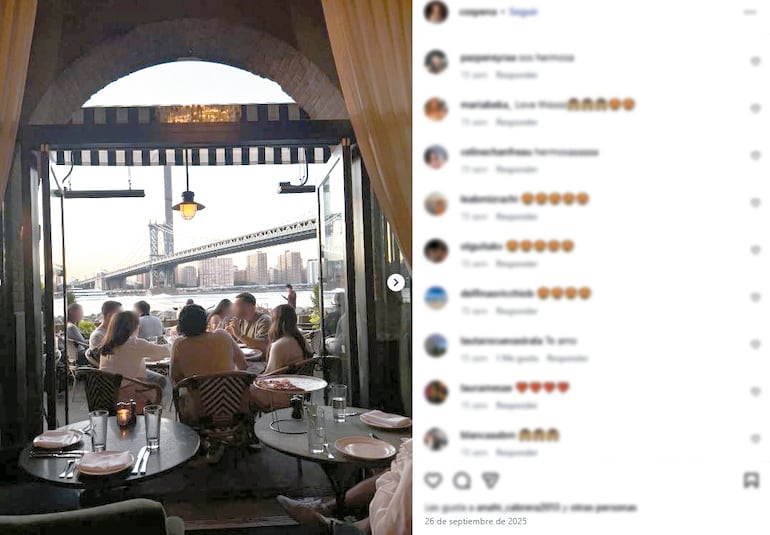 Vista de unos de los restaurantes que la hija del presidente hizo pública en una foto de sus redes sociales.
