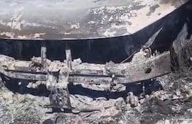 La camioneta fue encontrada completamente incinerada.